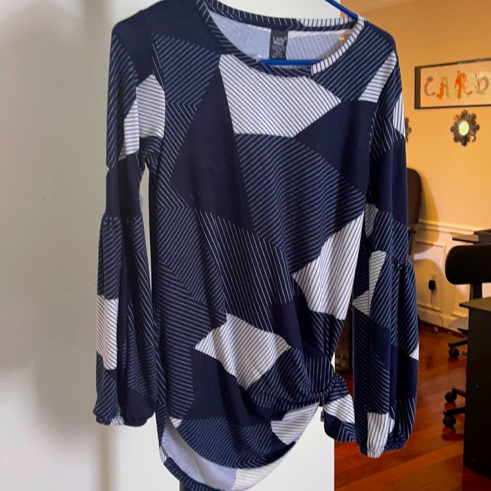 Blue & white blouse